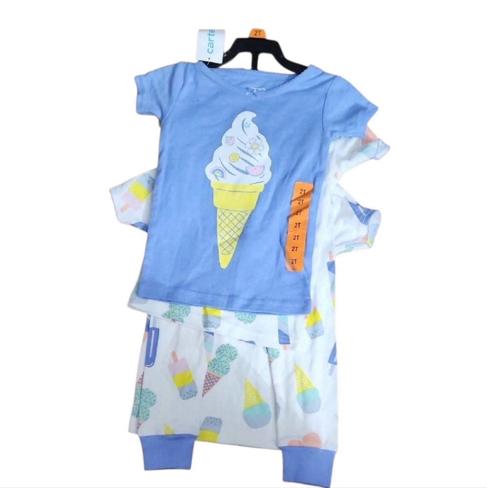 Carter's Blue and White Ice Cream Cone Pajama Set